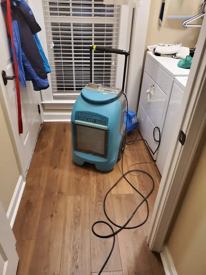 Commercial dehumidifier deployed for Flood Damage Cleanup in Manteno