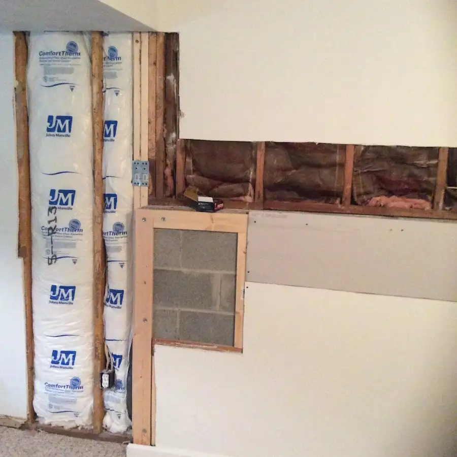 Wall insulation replacement during Basement Flood Cleanup in Manteno